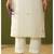 Cream chanderi printed hand embroidery kurta set with dupatta