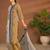 Khaki cotton printed hand embroidery kurta set with dupatta