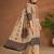 Khaki linen printed hand embroidery kurta set with dupatta