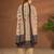Khaki linen printed hand embroidery kurta set with dupatta