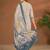 Grey cotton printed hand embroidery kurta set with dupatta