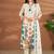White linen printed hand embroidery kurta set with dupatta
