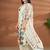 White linen printed hand embroidery kurta set with dupatta
