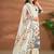 White linen printed hand embroidery kurta set with dupatta