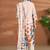 White linen printed hand embroidery kurta set with dupatta