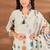 White linen printed hand embroidery kurta set with dupatta