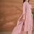 Pink linen printed hand embroidery kurta set with dupatta