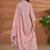 Pink linen printed hand embroidery kurta set with dupatta
