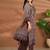 Brown chanderi printed hand embroidery kurta set with dupatta