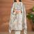 White chanderi printed hand embroidery kurta set with dupatta