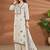 White chanderi printed hand embroidery kurta set with dupatta