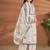 White chanderi printed hand embroidery kurta set with dupatta