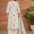 White chanderi printed hand embroidery kurta set with dupatta