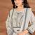 White chanderi printed hand embroidery kurta set with dupatta