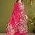 Pink cotton printed hand embroidery kurta set with dupatta