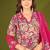 Pink cotton printed hand embroidery kurta set with dupatta