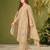 Khaki chanderi silk printed hand embroidery kurta set with dupatta