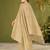 Khaki chanderi silk printed hand embroidery kurta set with dupatta