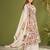 White silk blend printed hand embroidery kurta set with dupatta