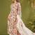 White silk blend printed hand embroidery kurta set with dupatta