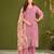Purple cotton printed hand embroidery kurta set with dupatta