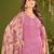 Purple cotton printed hand embroidery kurta set with dupatta