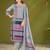 Blue cotton printed hand embroidery kurta set with dupatta