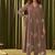 Brown chanderi printed hand embroidery kurta set with dupatta