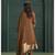 Brown chanderi printed hand embroidery kurta set with dupatta