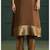 Brown chanderi printed hand embroidery kurta set with dupatta