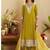 Mustard chanderi printed hand embroidery kurta set with dupatta