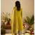 Mustard chanderi printed hand embroidery kurta set with dupatta