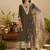 Brown chanderi printed hand embroidery kurta set with dupatta