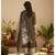 Brown chanderi printed hand embroidery kurta set with dupatta