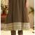 Brown chanderi printed hand embroidery kurta set with dupatta
