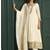 Cream chanderi printed hand embroidery kurta set with dupatta