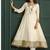 Cream chanderi printed hand embroidery kurta set with dupatta