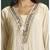 Cream chanderi printed hand embroidery kurta set with dupatta
