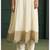 Cream chanderi printed hand embroidery kurta set with dupatta