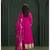Pink chanderi printed hand embroidery kurta set with dupatta