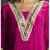 Pink chanderi printed hand embroidery kurta set with dupatta