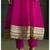Pink chanderi printed hand embroidery kurta set with dupatta