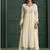 Cream chanderi printed hand embroidery kurta set with dupatta