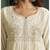 Cream chanderi printed hand embroidery kurta set with dupatta