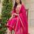 Rani embroidered lined silk a-line salwar suit set with cotton chanderi dupatta
