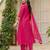 Rani embroidered lined silk a-line salwar suit set with cotton chanderi dupatta