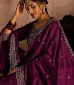 Ethnic Motifs Embroidered Thread Work Kurta with Trousers & Dupatta