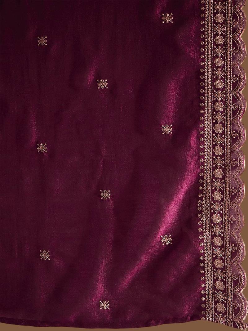 Ethnic Motifs Embroidered Thread Work Kurta with Trousers & Dupatta
