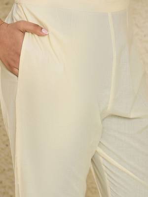 Floral Embroidered Mirror Work Pure Cotton Kurta With Trousers & Dupatta 3