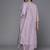 Plus Size Lavender Embroidered Straight Kurta Trousers With Dupatta Set